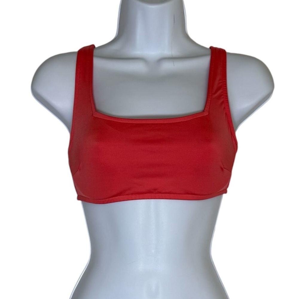 Victoria’s Secret Pink Bikini Top – 32DD – Square Neck Thick Strap Swim Top